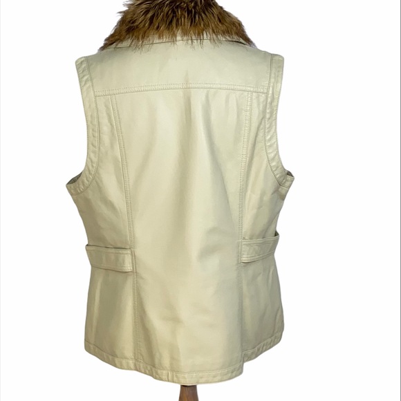 OSO Ivory Faux LeatherVest Removable Collar XL - Picture 7 of 9